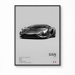 Lamborghini Sián (2019) Hybrid Hypercar Canvas Poster
