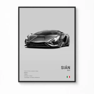 Lamborghini Sián (2019) Hybrid Hypercar Canvas Poster