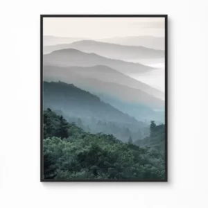 Forest Mountains in Great Smoky Mountains Canvas Poster — Appalachian Landscape Wall Art