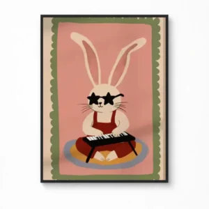 Rabbit Keyboard Canvas Poster — The Musical Animals Collection