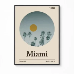 Miami Canvas Poster — Modern Vintage America Collection