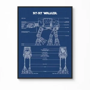 AT-AT Walker (Star Wars: The Empire Strikes Back (1980)) — "Imperial Blueprint" Canvas Poster
