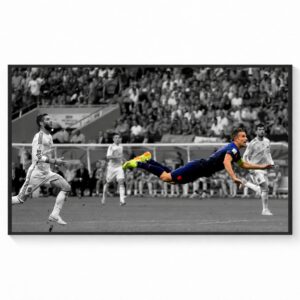 Robin van Persie's Flying Dutchman (Netherlands vs Spain – 2014 FIFA World Cup) Canvas Poster