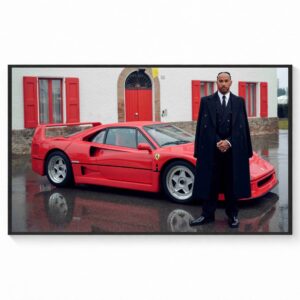 Lewis Hamilton & The Ferrari F40 (Maranello, Italy - 2025) Canvas Poster