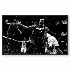 LeBron James & Dwyane Wade Alley-Oop (Miami Heat vs Milwaukee Bucks – December 6, 2010) Basketball Canvas Poster