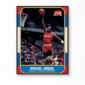 Michael Jordan Iconic Fleer Rookie Card (1986–87 Fleer #57) Canvas Poster