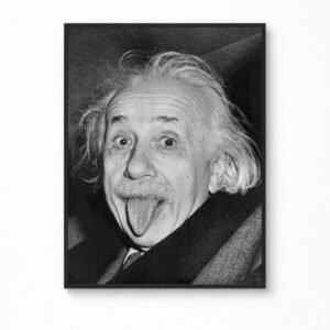 Albert Einstein "Tongue-Out" Portrait Canvas Poster
