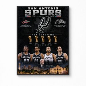 San Antonio Spurs Heritage Legends and Franchise History Canvas Poster