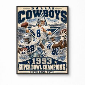 Dallas Cowboys 1993 Super Bowl XXVII Champions Canvas Poster